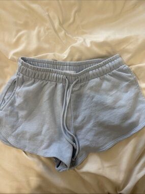 Garage Light Blue Athletic Lounge Shorts with Drawstring Waist
